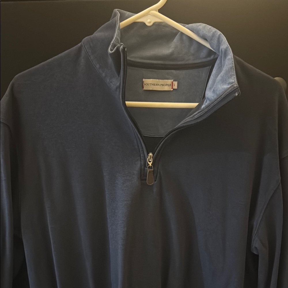 Southern Proper Blue Quarter-Zip Pullover